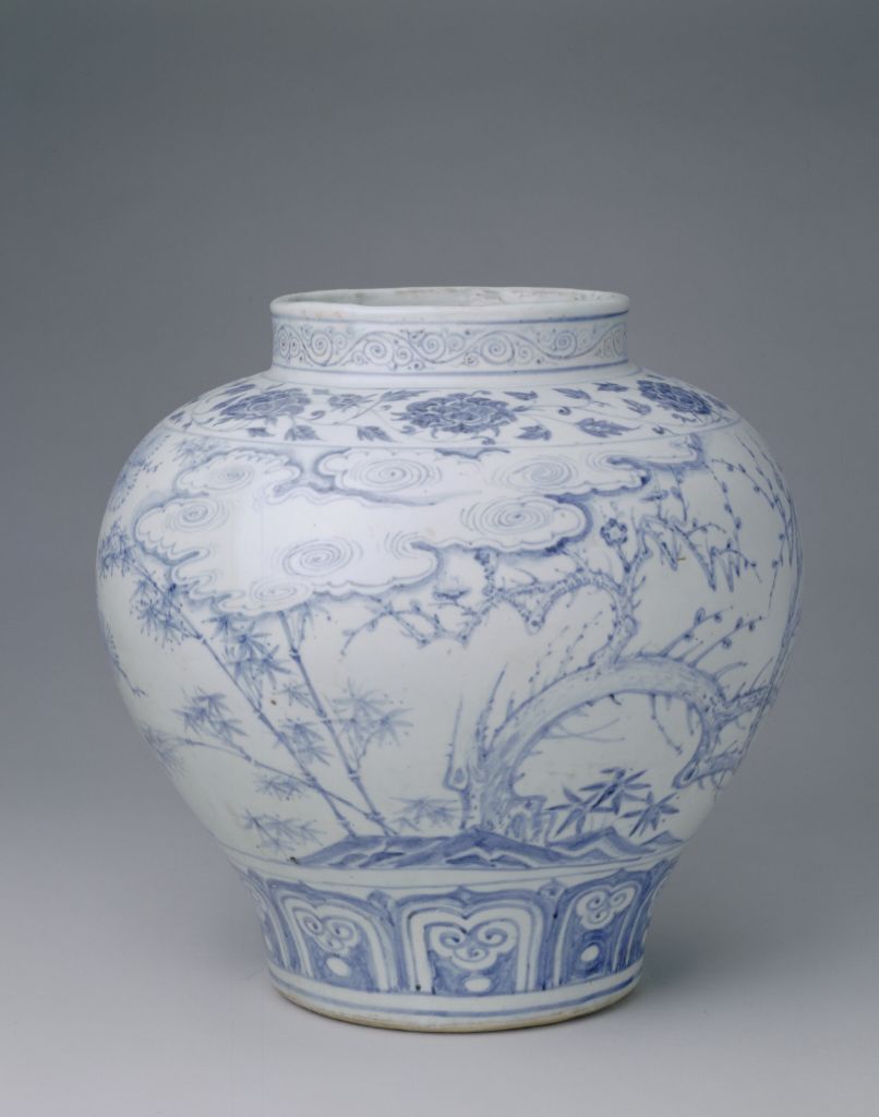 图片[2]-Blue and white pine, bamboo and plum pot-China Archive